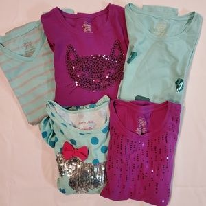 Bundle of 5 Girls BNWOT Long Sleeve Shirts